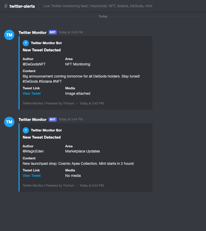 Main image for Twitter Monitor Discord Bot